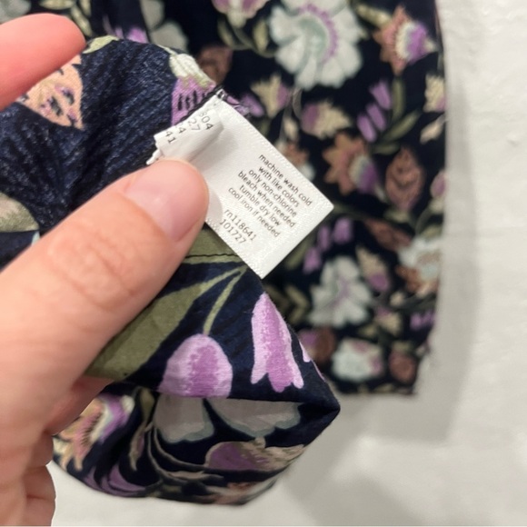 Lane Bryant Top Women's 18 Navy Blue Cap Sleeve Smocked Popover Tank Ruffle - Picture 7 of 8